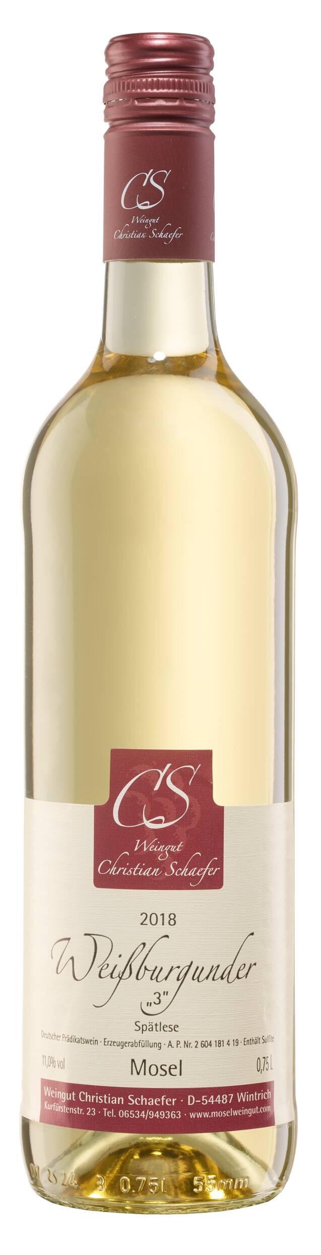 Weingut Christian Schaefer Weißburgunder Spätlese "3" 2018