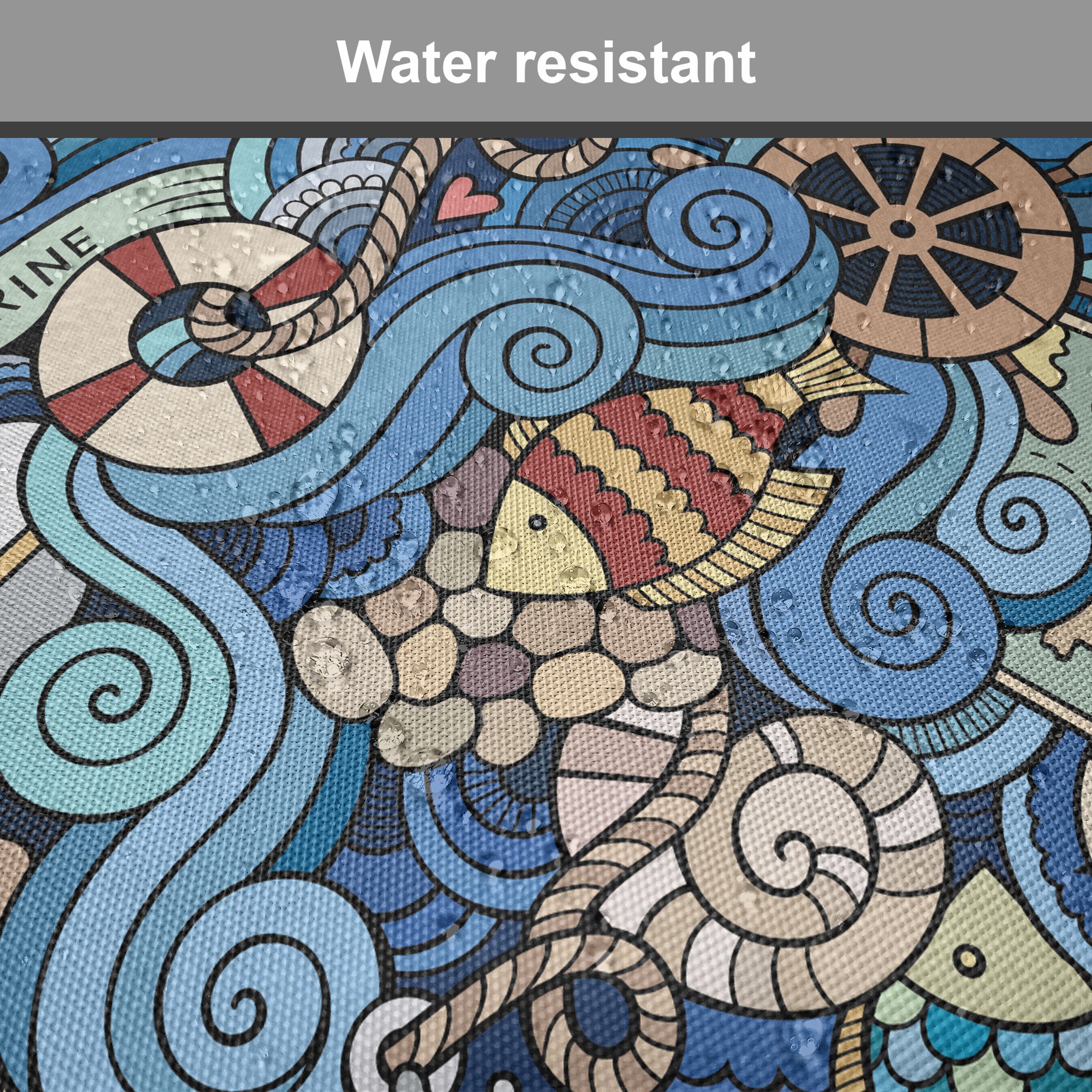 Abakuhaus Stuhlkissen Dekoratives wasserfestes Kissen mit Riemen für Küchensitze, Bunt Abstrakt Sea Shells