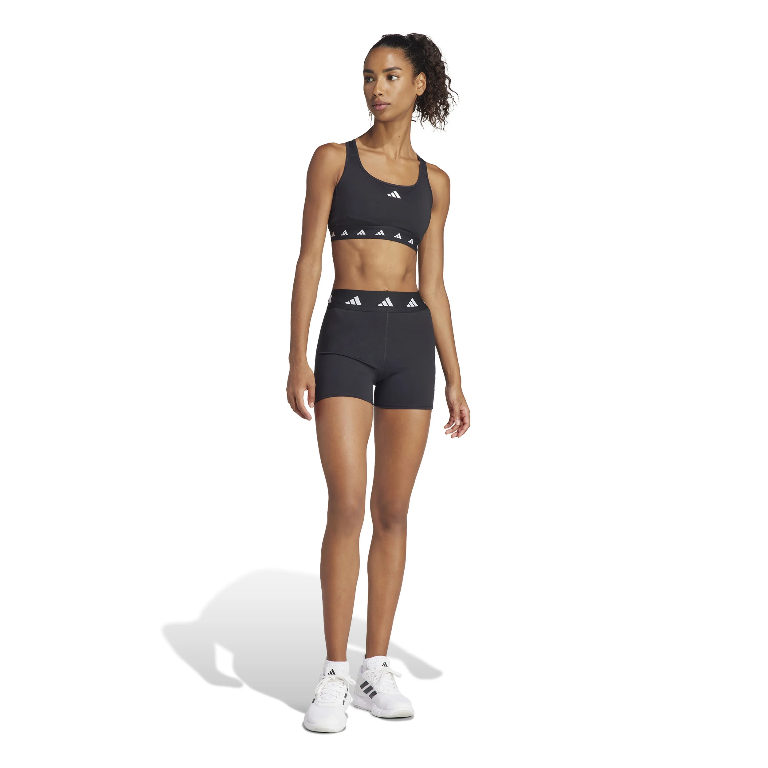 Tech-Fit Short Tight Damen - Schwarz, Weiß