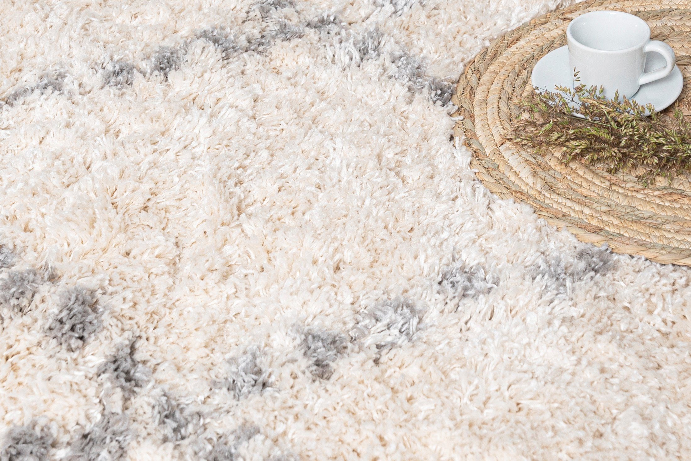 Läufer Läufer Hochflor Shaggy für Wohnzimmer - Höhe 35 mm Fransen Creme, Mazovia, 60 x 200 cm, Pflegeleicht, Boho - look, Langflor, Rechteckig, Weich
