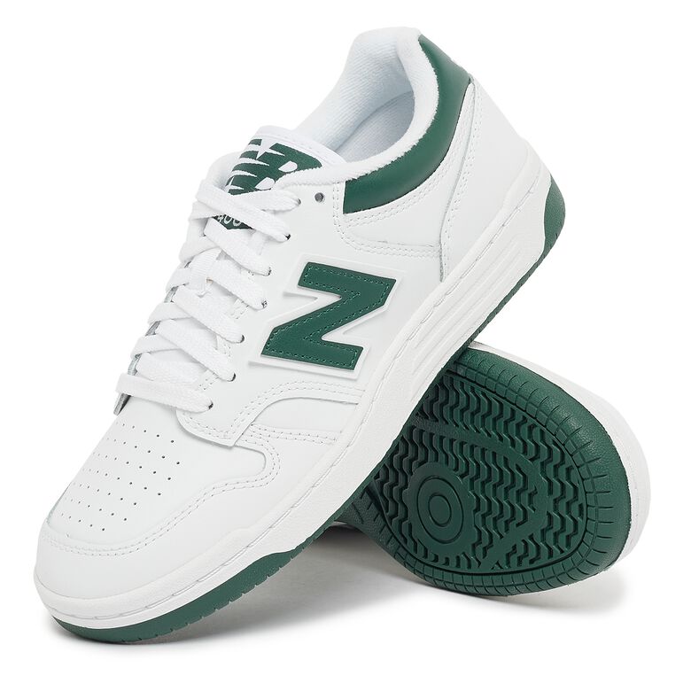 New Balance Wmns BB480LNG White/nightwatch green/light aluminum