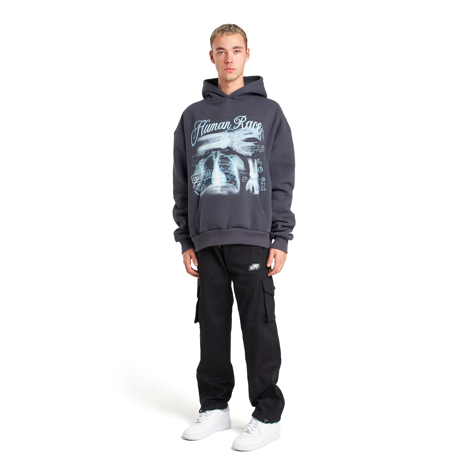 Skeleton Human Race Washed Hoodie