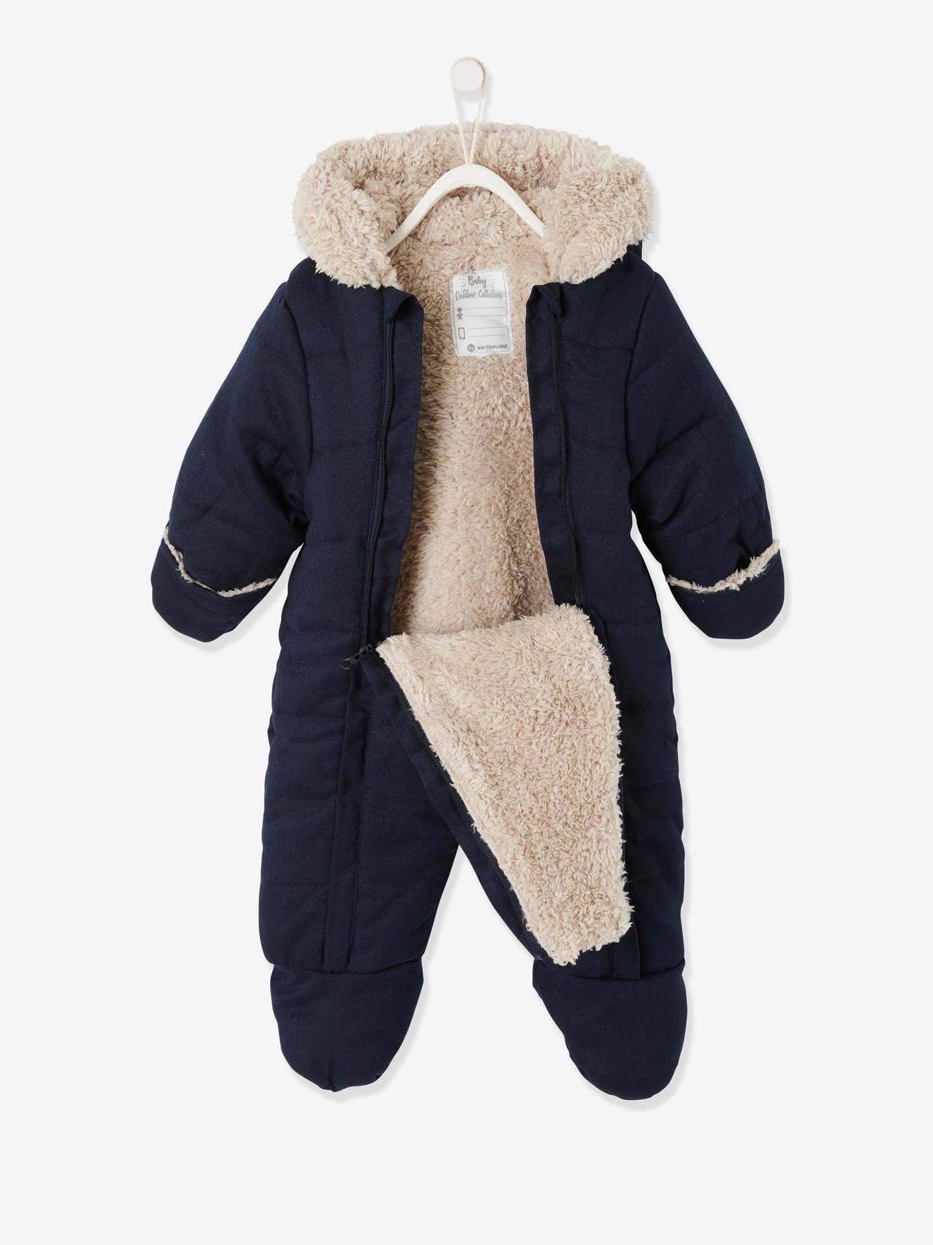 Vertbaudet Baby Winter-Overall aus Flanell mit Recycling-Polyester - nachtblau