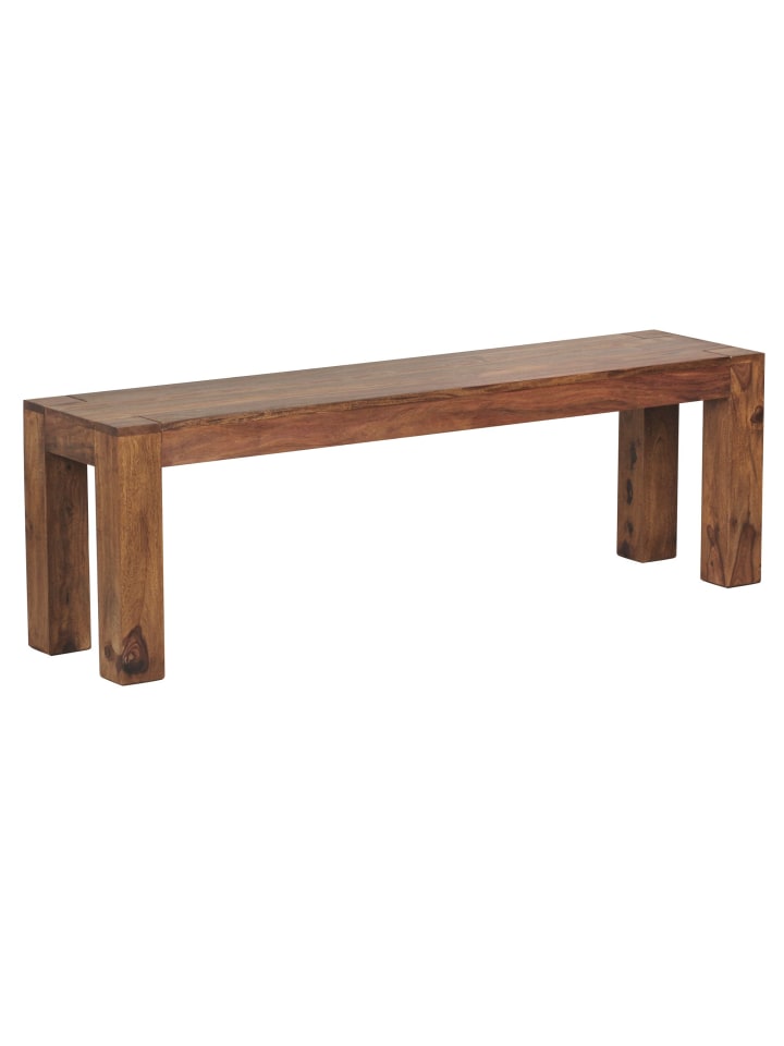 KADIMA DESIGN Holzbank Sheesham | 140x45x35cm, Massiv, Landhaus in Braun günstig kaufen