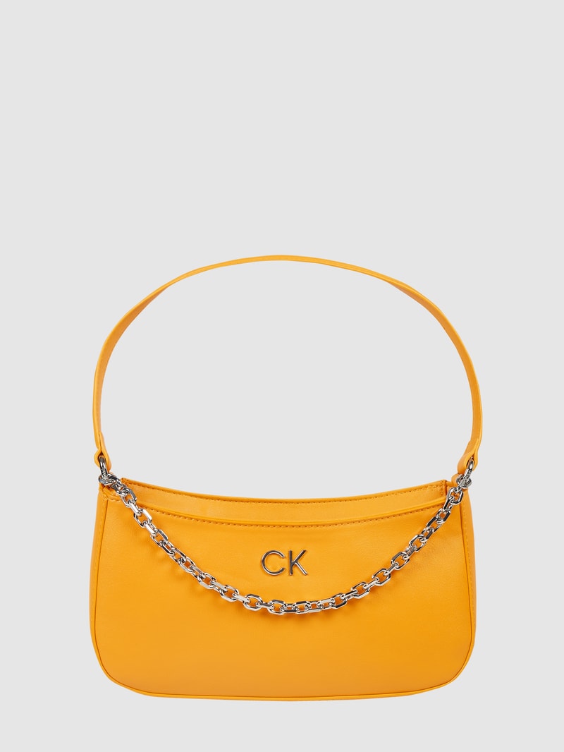 Pochette in Leder-Optik in orange