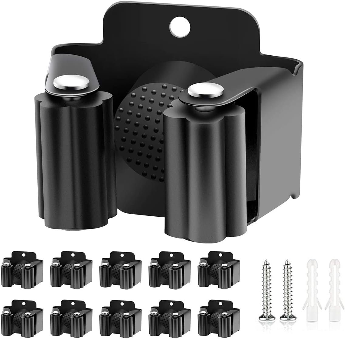 Runxizhou Wandhaken 10 Stück Gerätehalter Set, Besenhalterung Wand Gartengerätehalter