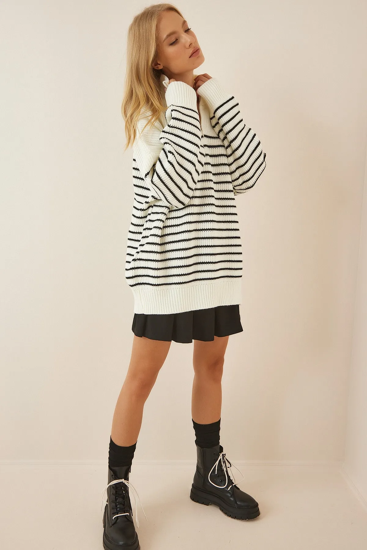 Happiness İstanbul  Pullover - Ecru - Regular Fit
