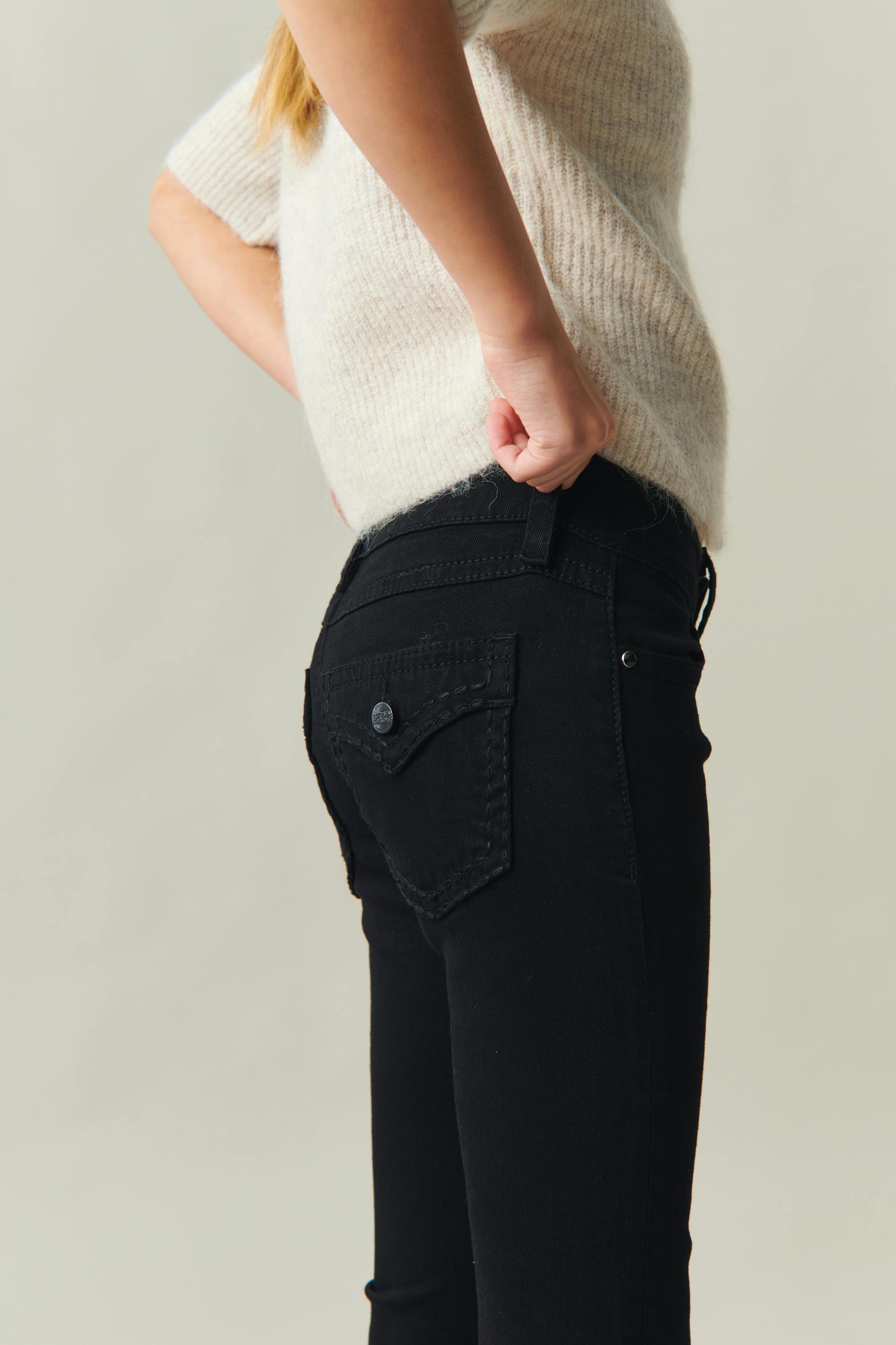 Low boot embroidery jeans