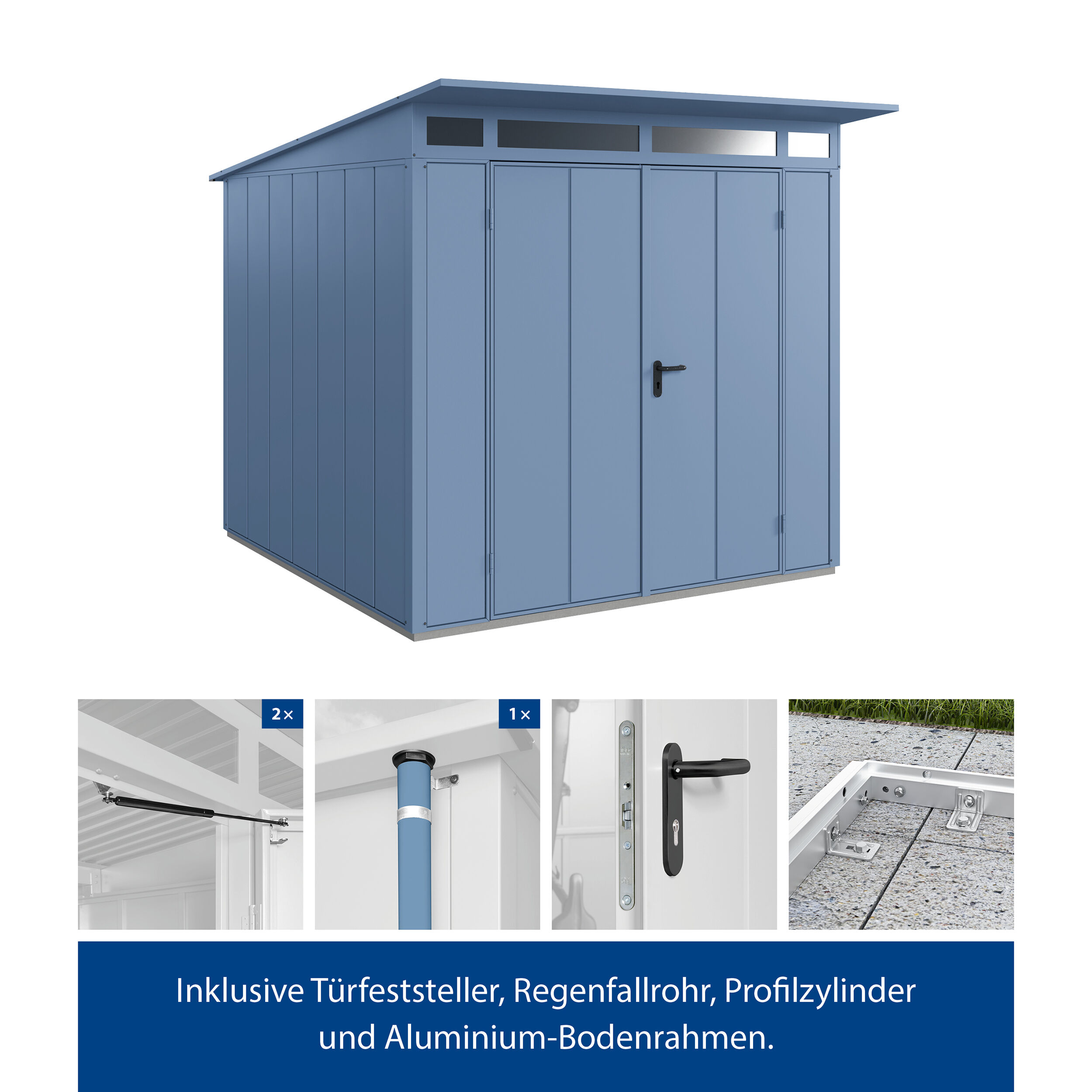 Set Berry Modern-P,Typ 2 Gerätehaus - Blau