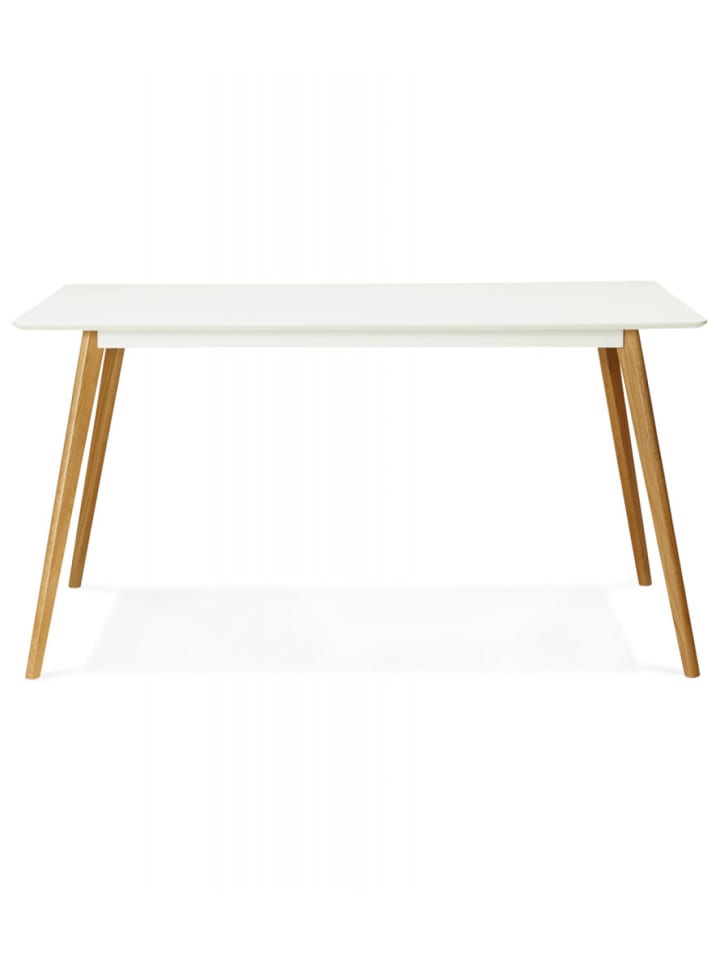 KADIMA DESIGN Esstisch Skandinavisch Weiß MDF Holz | Skandinavischer Stil in Weiß günstig kaufen 160 x 90 x 75 cm
