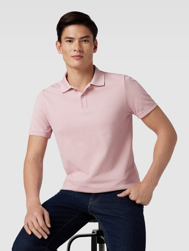 Poloshirt mit Label-Stitching in pink
