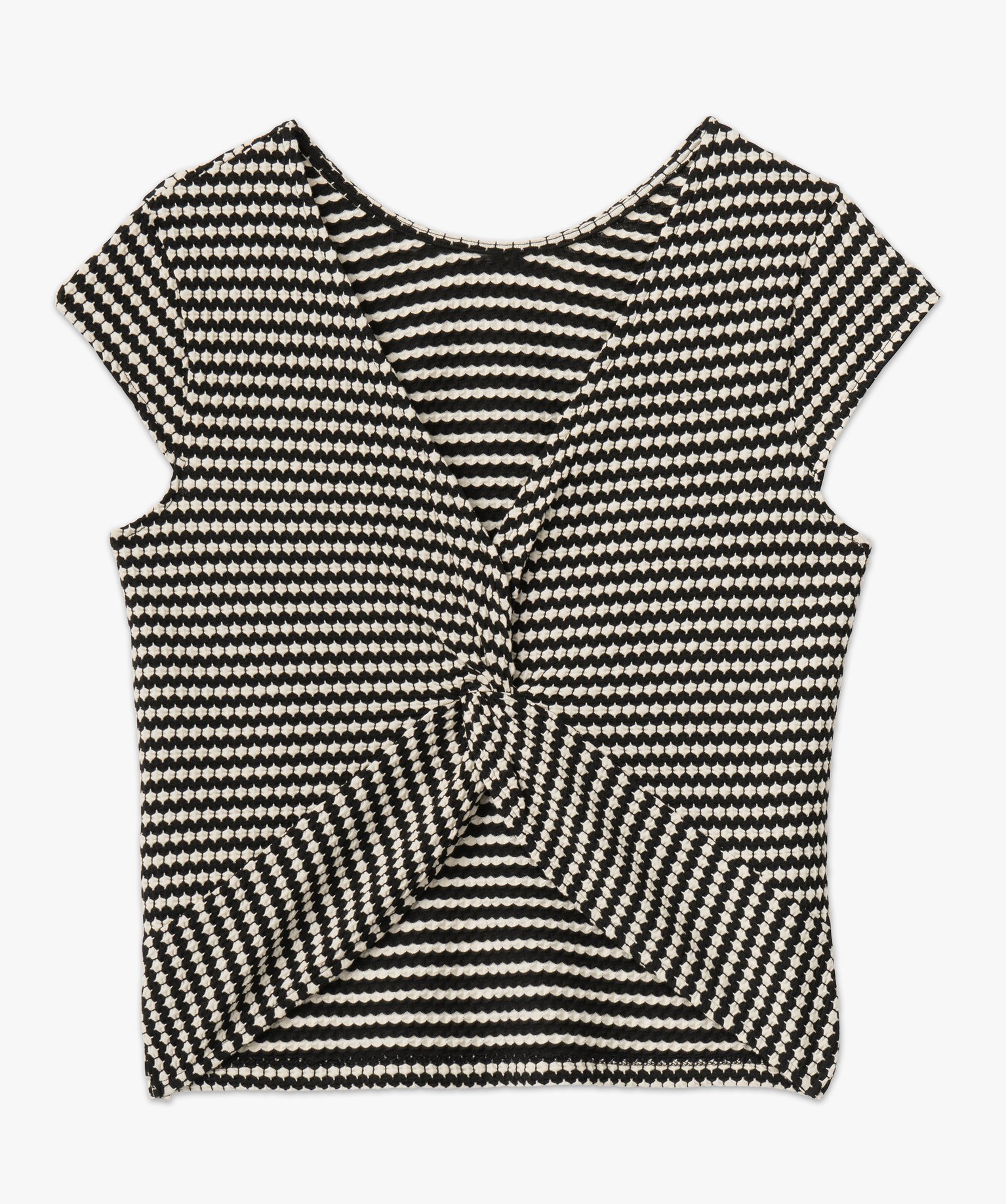 Tee-shirt à manches courtes avec dos fantaisie femme noir | GEMO