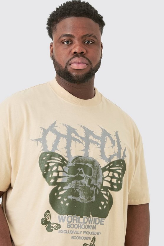Plus T-Shirt mit Schmetterlings-Print