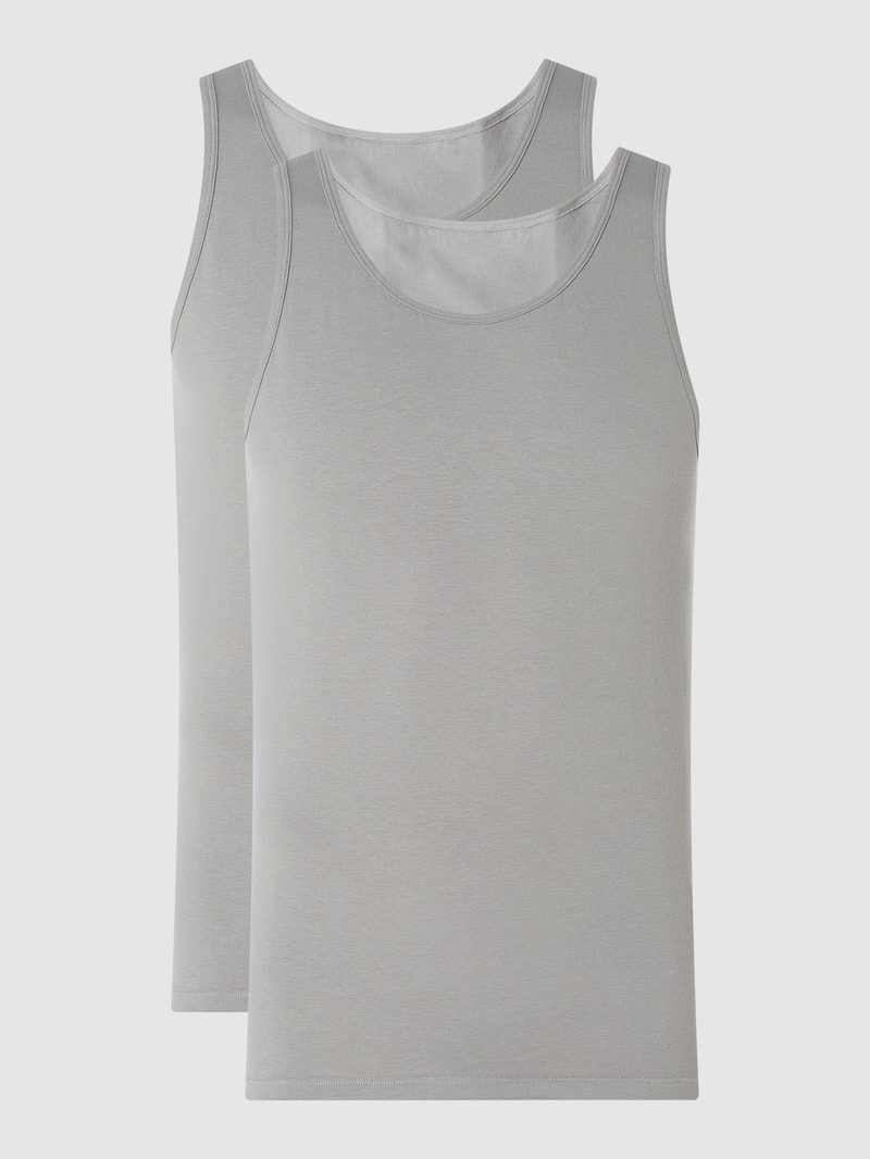 Tanktop im 2er-Pack in mittelgrau meliert