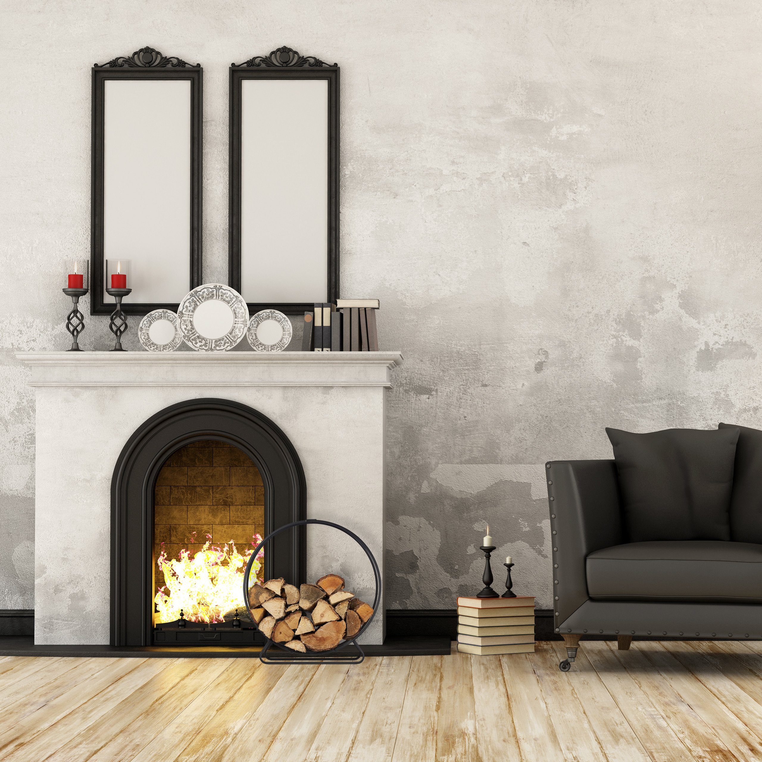 relaxdays Kaminholzregal Rundes Kaminholzregal, BxTxH:61x26x65 cm