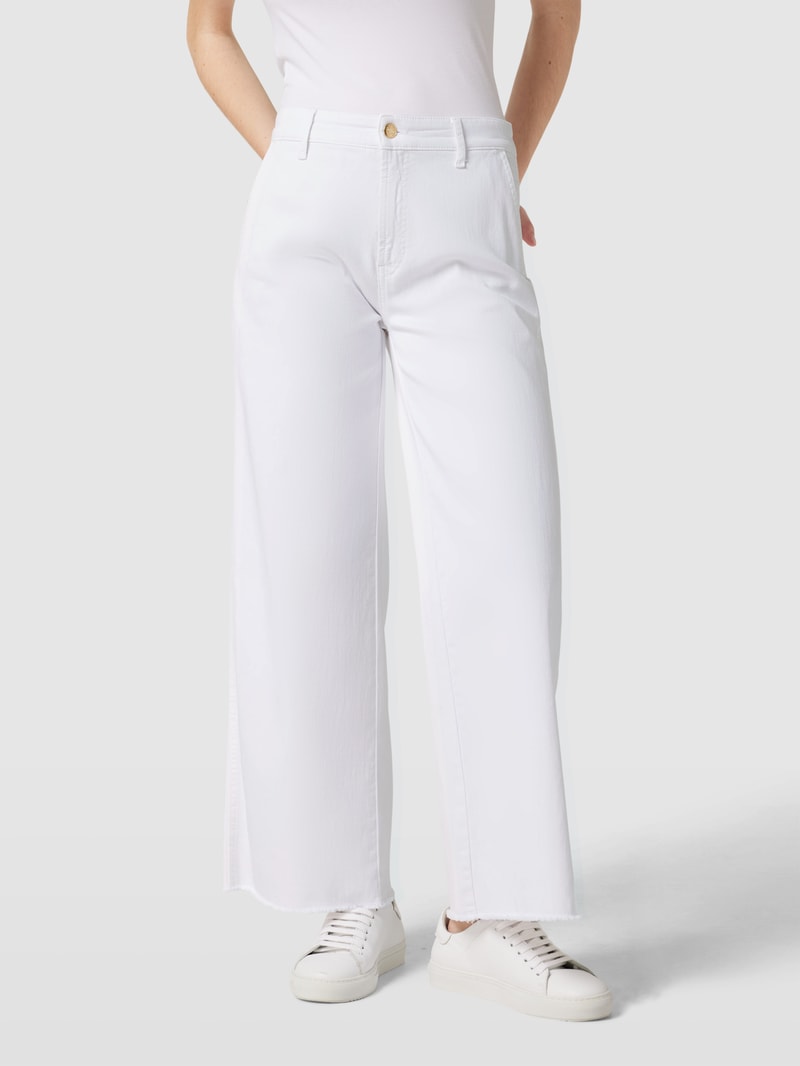 Flared Cut Jeans in verkürzter Passform Modell 'ALEC' in weiß