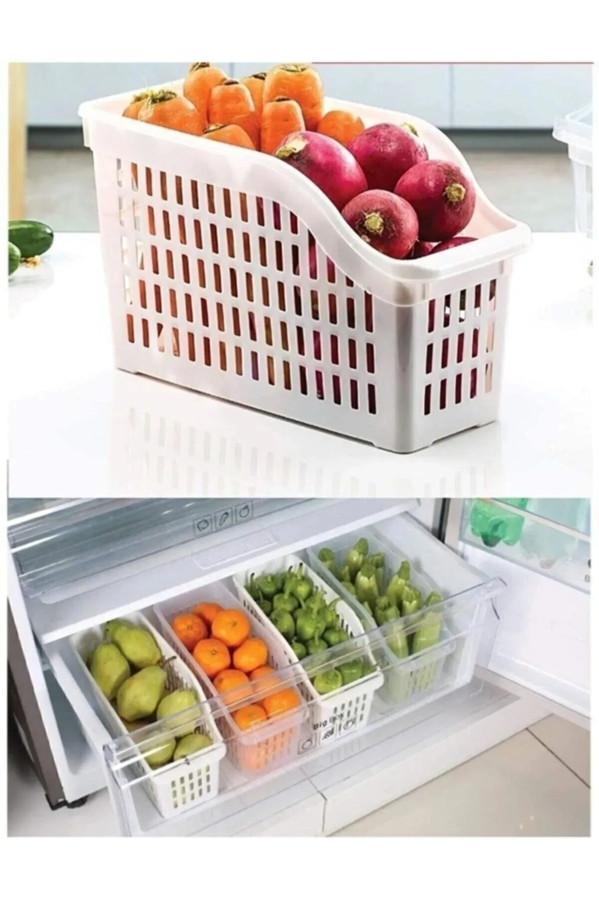 Meleni Home  6-teiliger Kühlschrank-Organizer, Gemüse- und Obst-Organizer, Innenschrank-Organizer