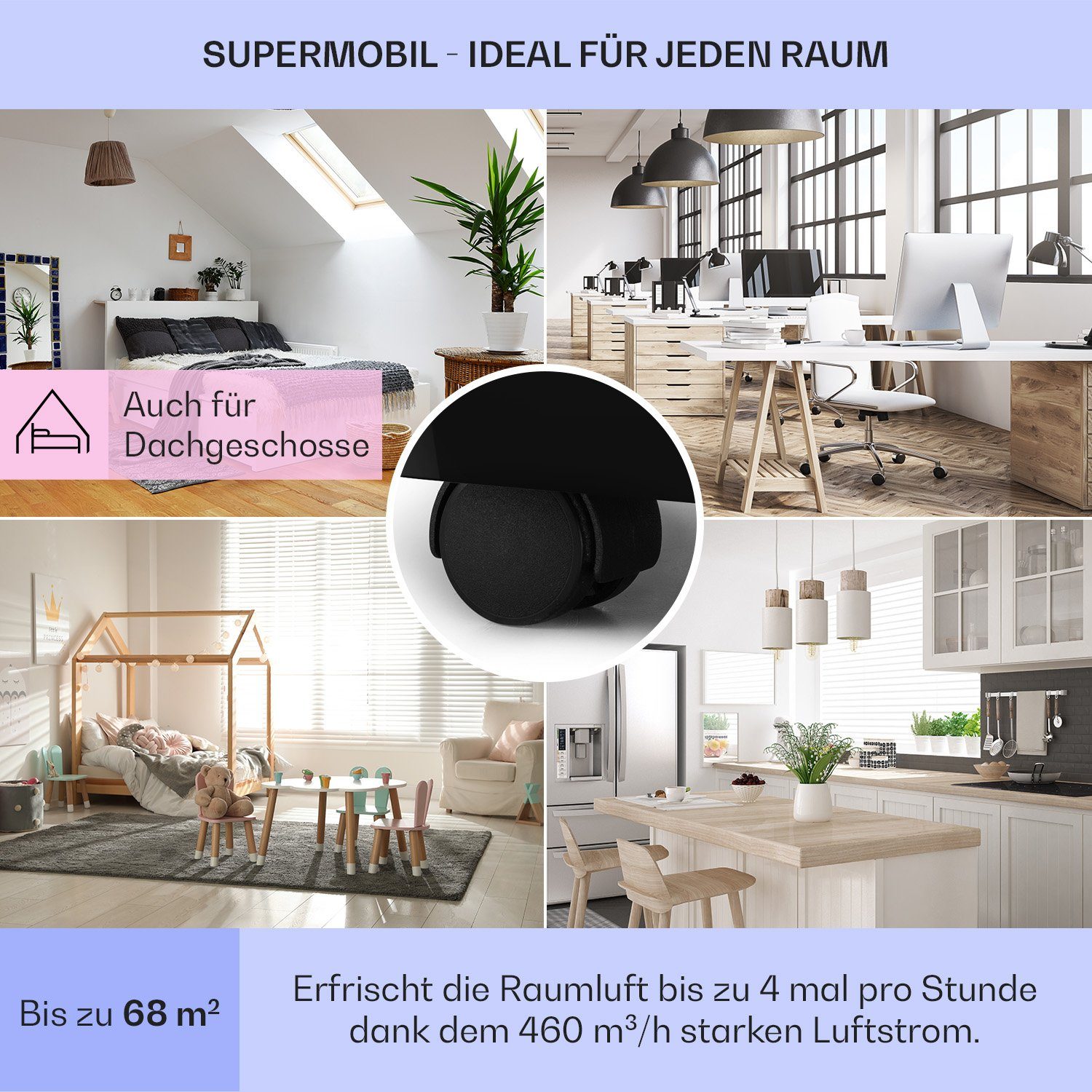 Klarstein Klimagerät Grandbreeze Pro 14K, Klimagerät mobil Air Conditioner Kühlgerät Luftkühler