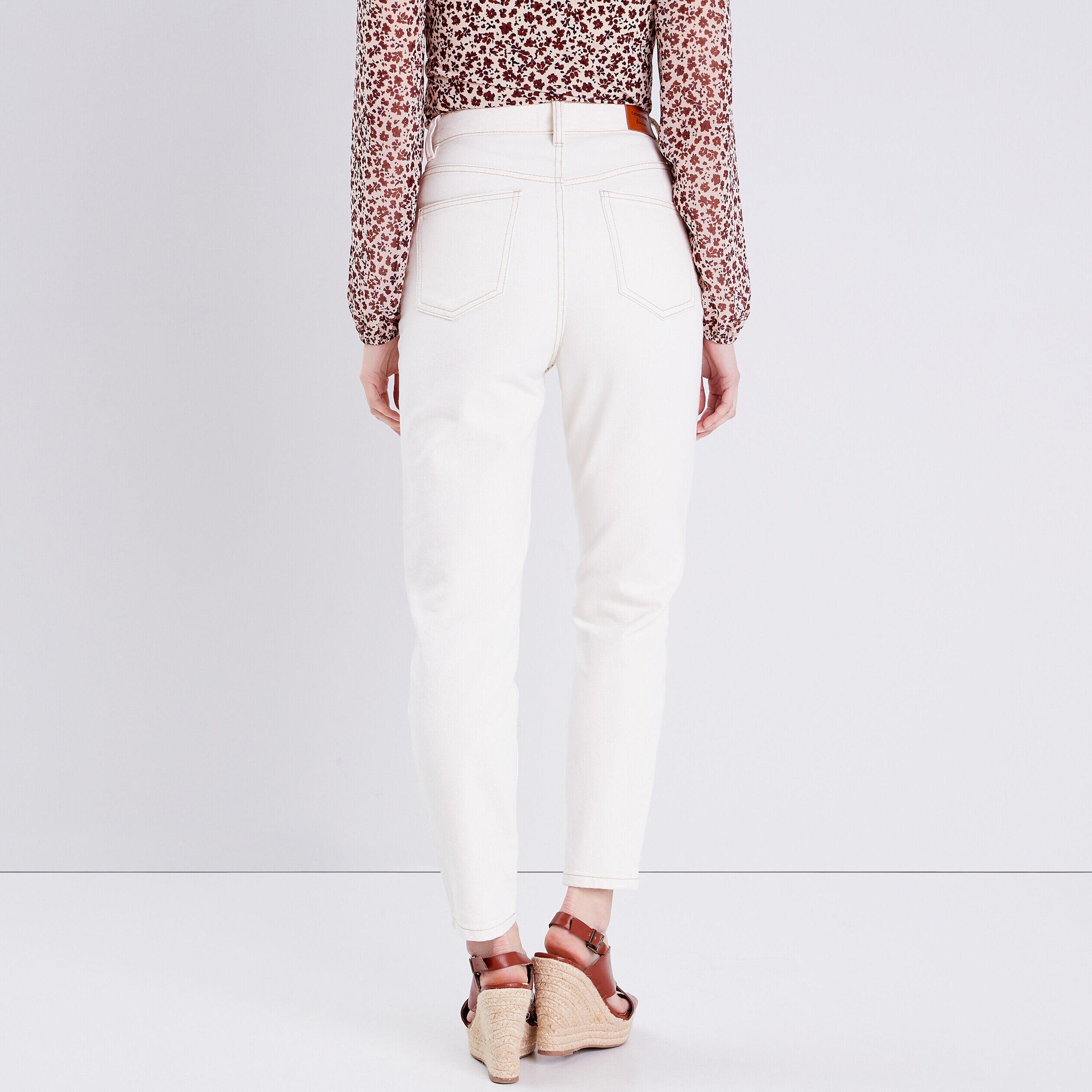 Jeans mom taille haute ecru femme | Cache Cache