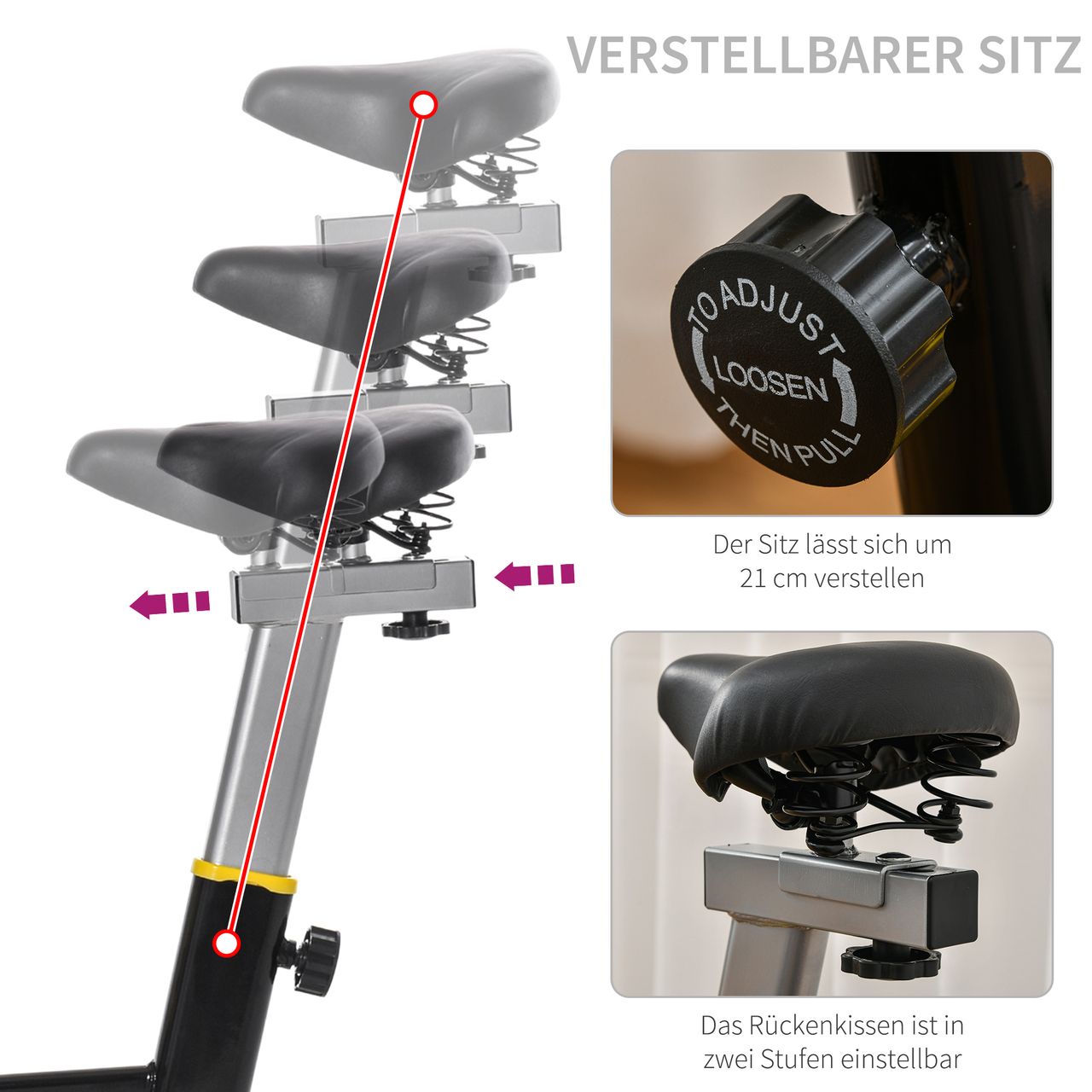 HOMCOM Fahrradtrainer höhenverstellbar Rollentrainer Stahl ABS Gelb Schwarz