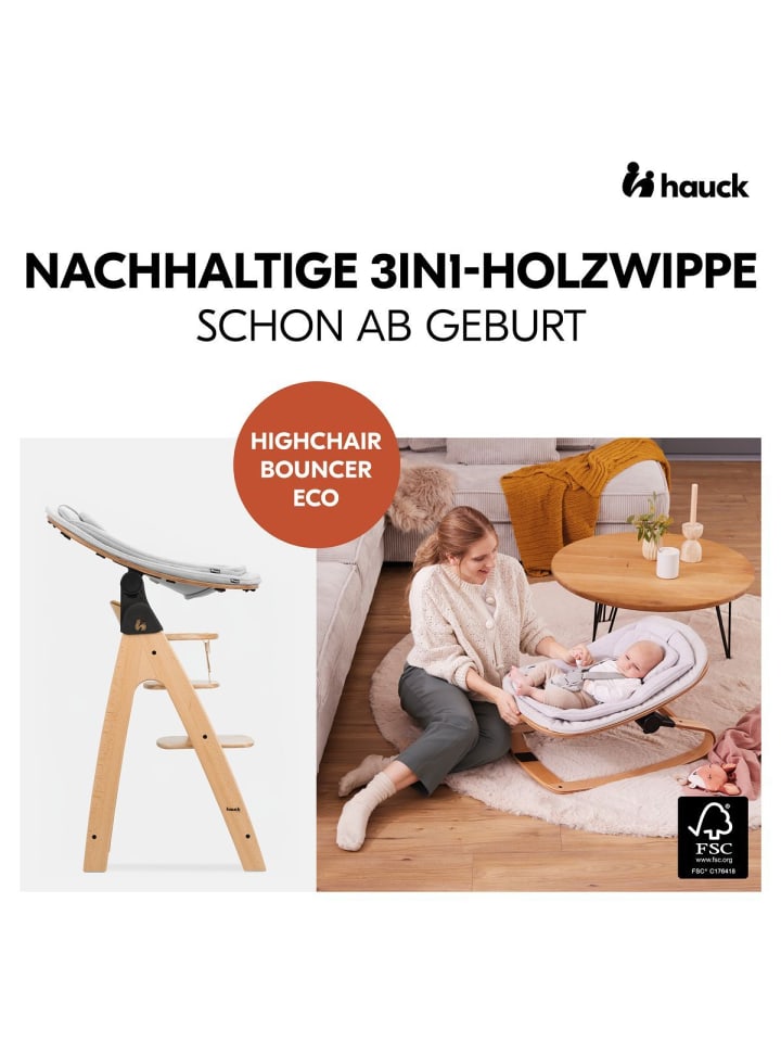 Hauck Arketa Beech 4-tlg. Newborn Set Eco - Hochstuhl in braun,grau günstig kaufen onesize