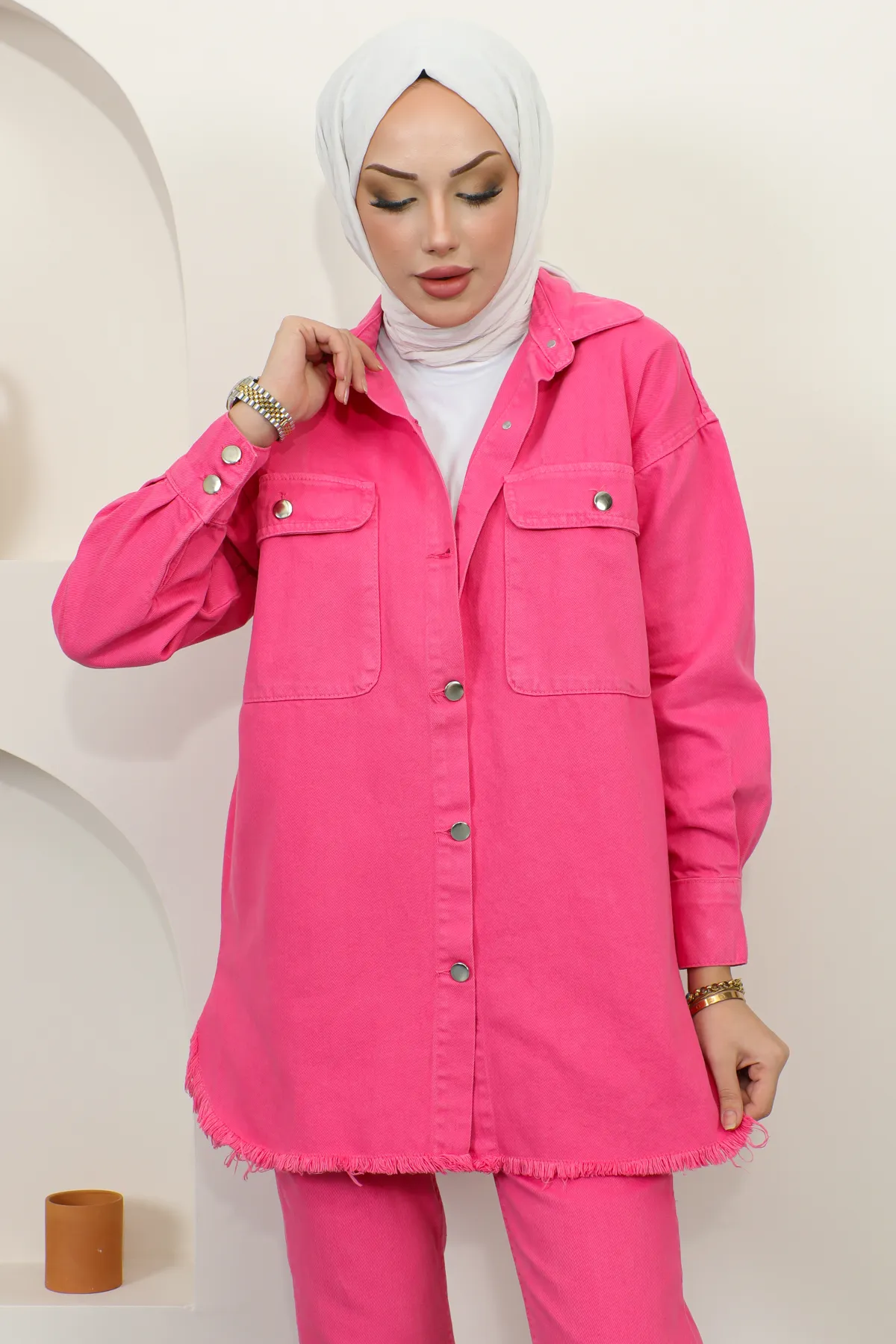 benguen  5718 Jacke und Hose mit Troddeln, 2er-Set, Rosa