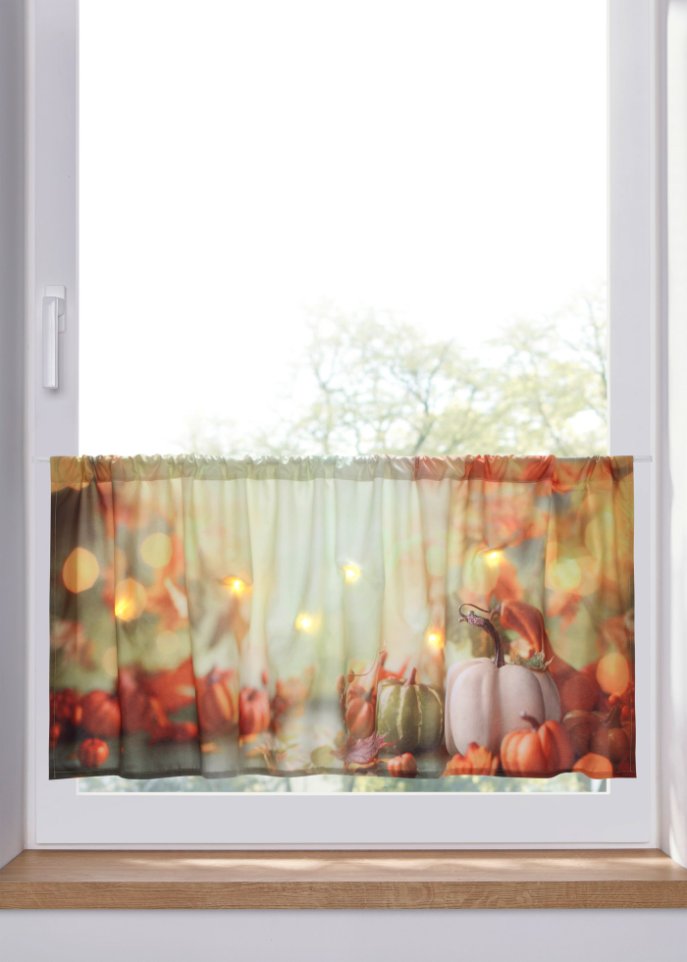 LED Scheibengardine mit Herbstmotiv