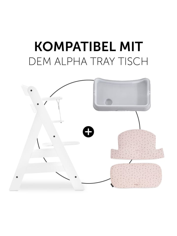 Hauck Sitzkissen / Hochstuhlauflage für Alpha Hochstuhl - in rosa,grau günstig kaufen onesize