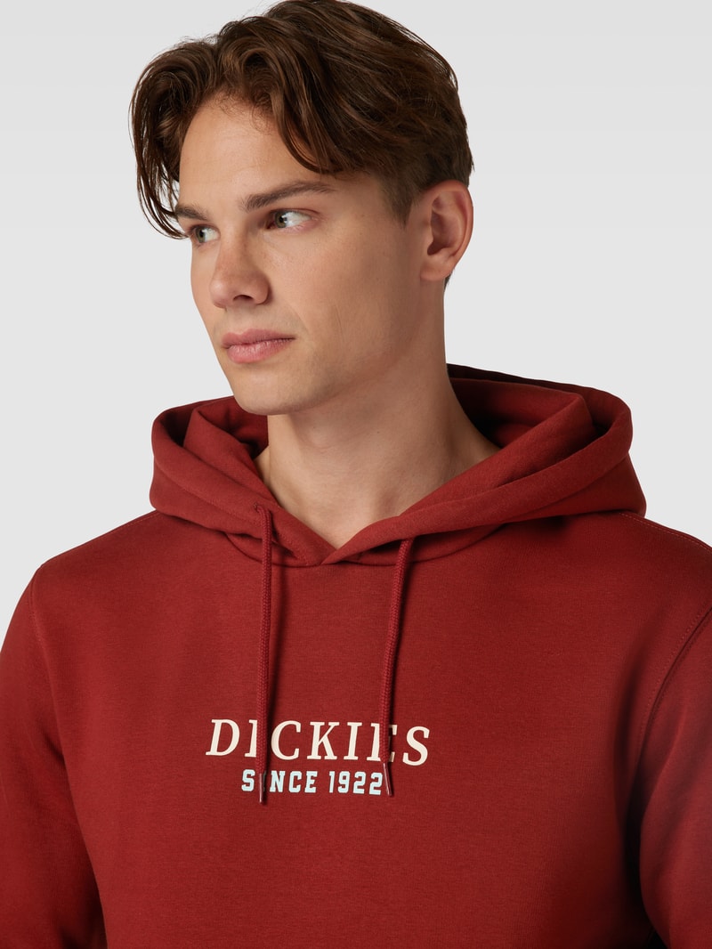 Hoodie mit Label-Print Modell 'PARK' in rostrot