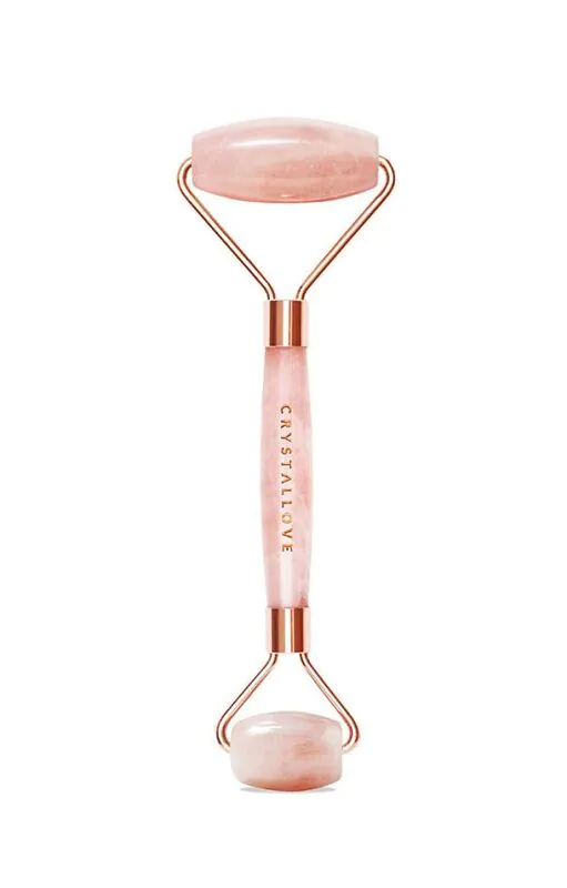 Σετ Σπα Crystallove Rose Quatrz για το Σπίτι (Κύλινδρος Ροζ Χαλαζία + Κορδέλα από Μετάξι + 4 Λάστιχα από Μετάξι)