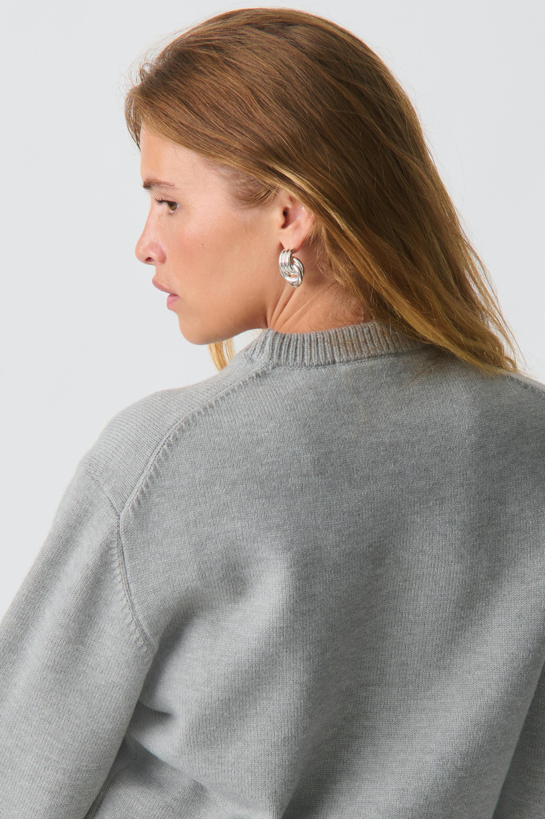 Knitted crew neck sweater