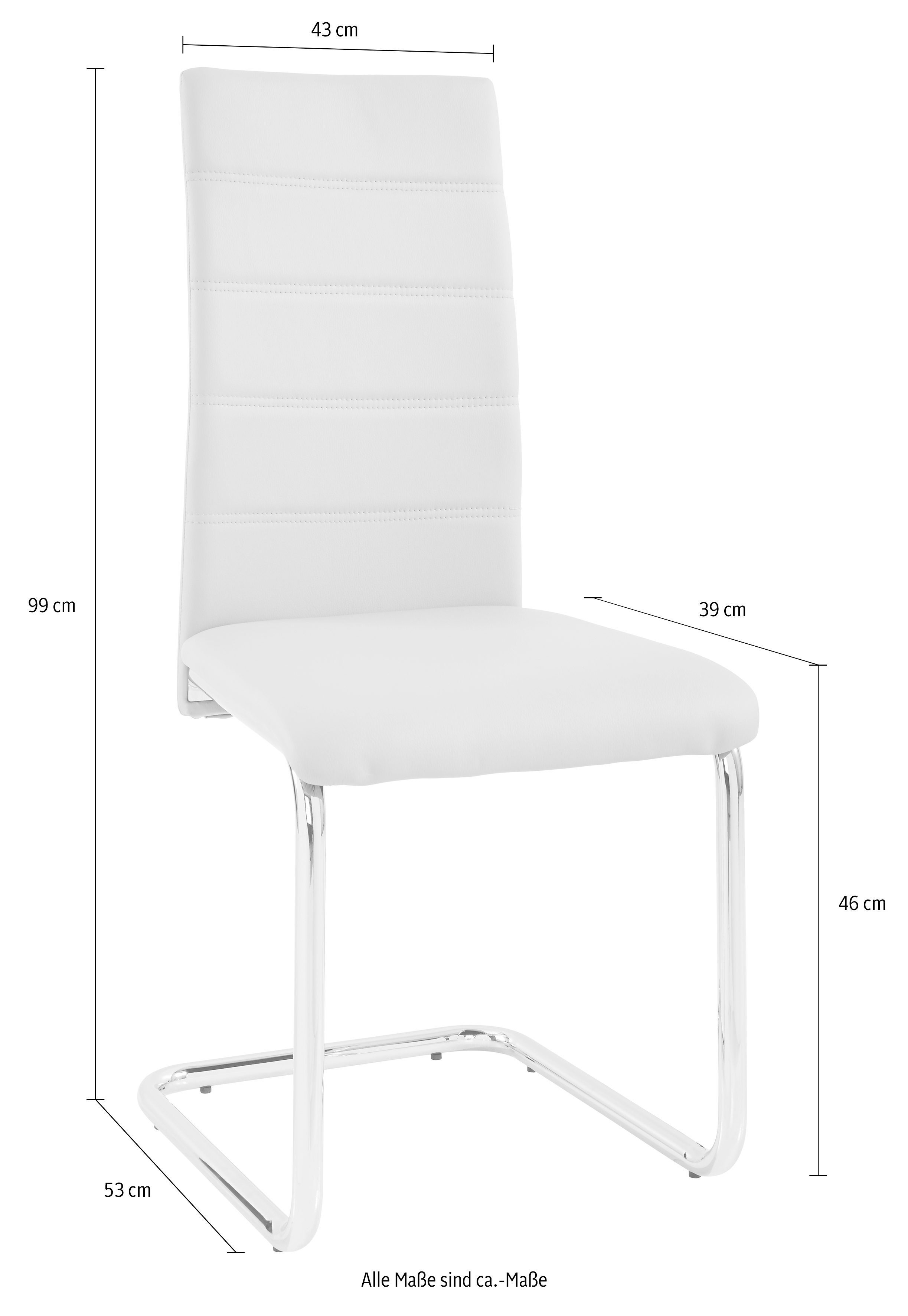 INOSIGN Freischwinger Adora (Set, 2 St), (2 oder 4 Stück) Bezug in Kunstleder, verchromtes Metallgestell