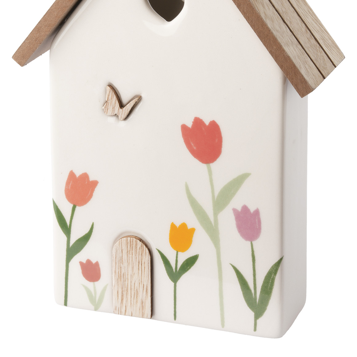Großer Deko-Aufsteller Haus mit Blumen