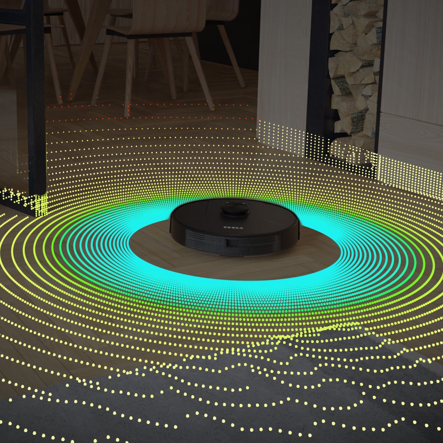 TESLA Nass-Trocken-Saugroboter TESLA Smart Robot Vacuum Laser AI200 - Saug- und Wischroboter, Lasernavigation