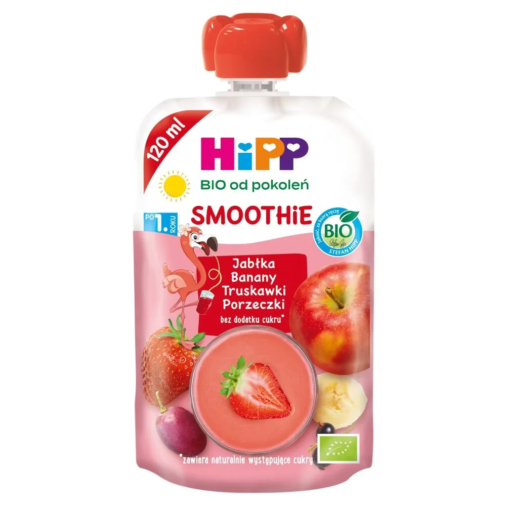Hipp BIO Fra Generations Smoothie Æbler-Bananer-Jordbær-Kornbær Efter 1 Års Alder