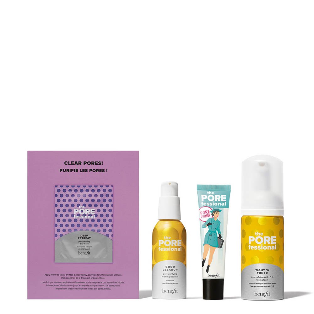 Benefit Sets & Geschenke Holiday Pore Score Pflege Set – Full-Size Primer, Mini Reinigungsschaum & Schaum-Toner und Tonerde-M