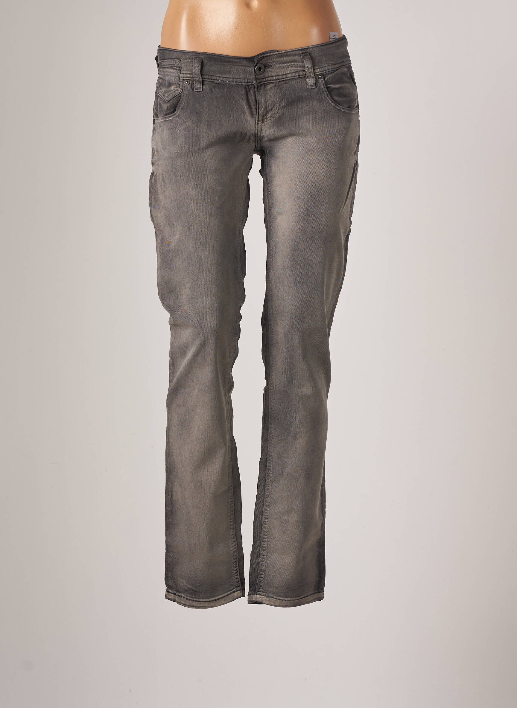 Freesoul Jeans Coupe Droite Femme couleur gris
