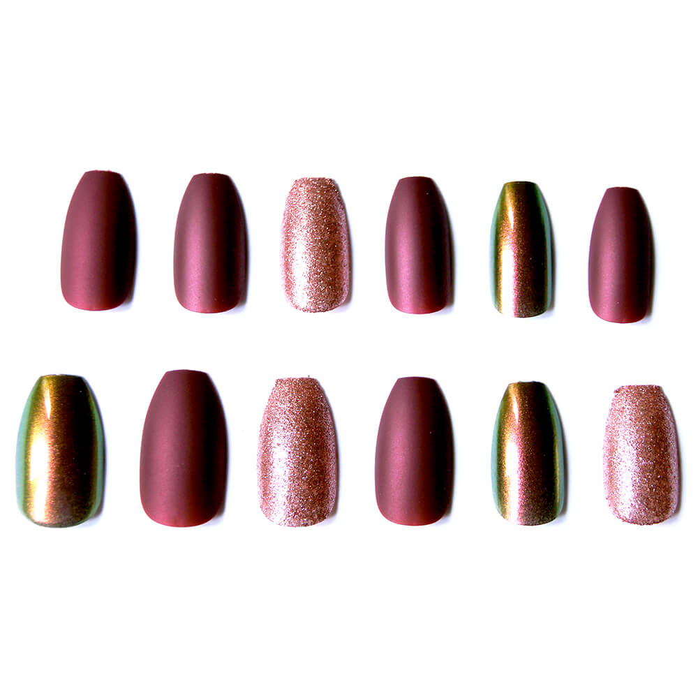 Ardell Nail Addict Red Cateye Faux-ongles prêt à poser Ardell avec accessoires