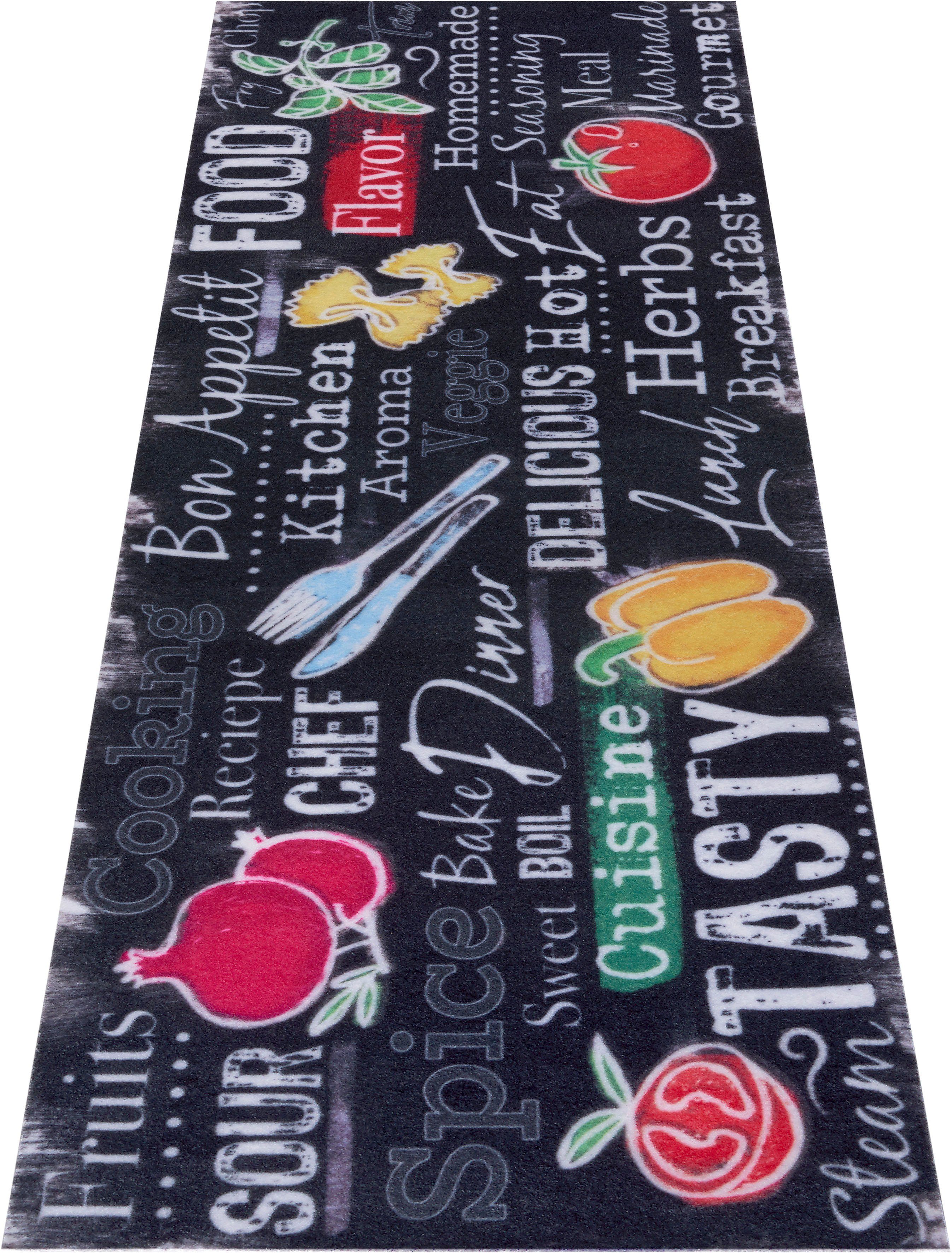 Küchenläufer Delicious Kitchen Board, HANSE Home, rechteckig, Höhe: 3 mm, Läufer, Rutschfest, Küchenteppich, Küche, Teppich, Pflegeleicht