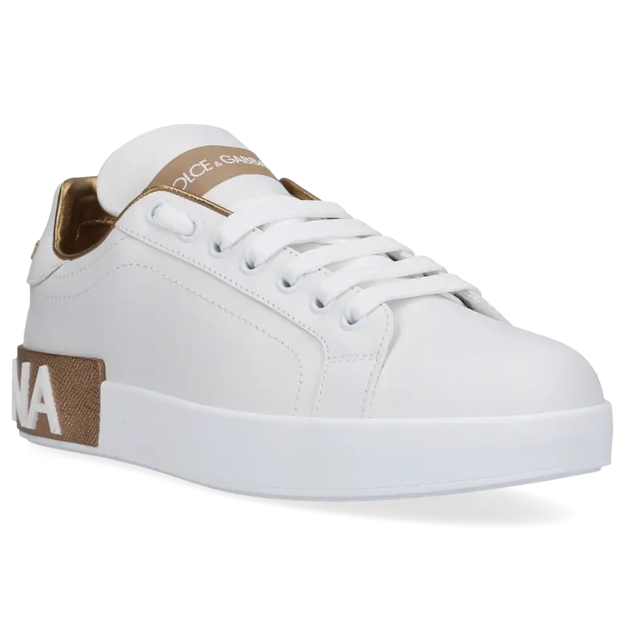 Dolce & Gabbana - Sneaker low PORTOFINO Kalbsleder - weiß