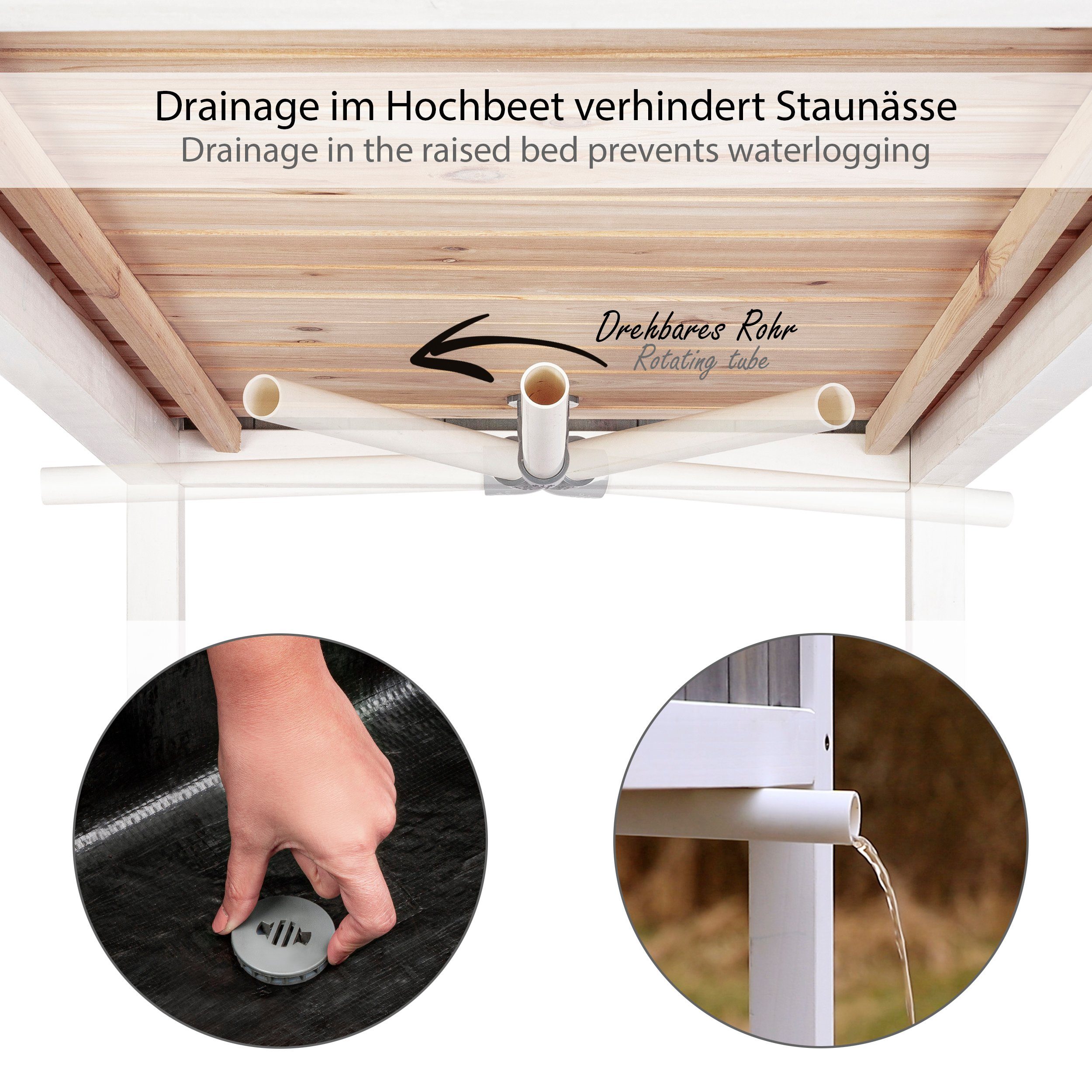 ONVAYA Hochbeet Hochbeet mit Rollen aus Holz für Balkon & Terrasse mit PE-Folie (1 St)
