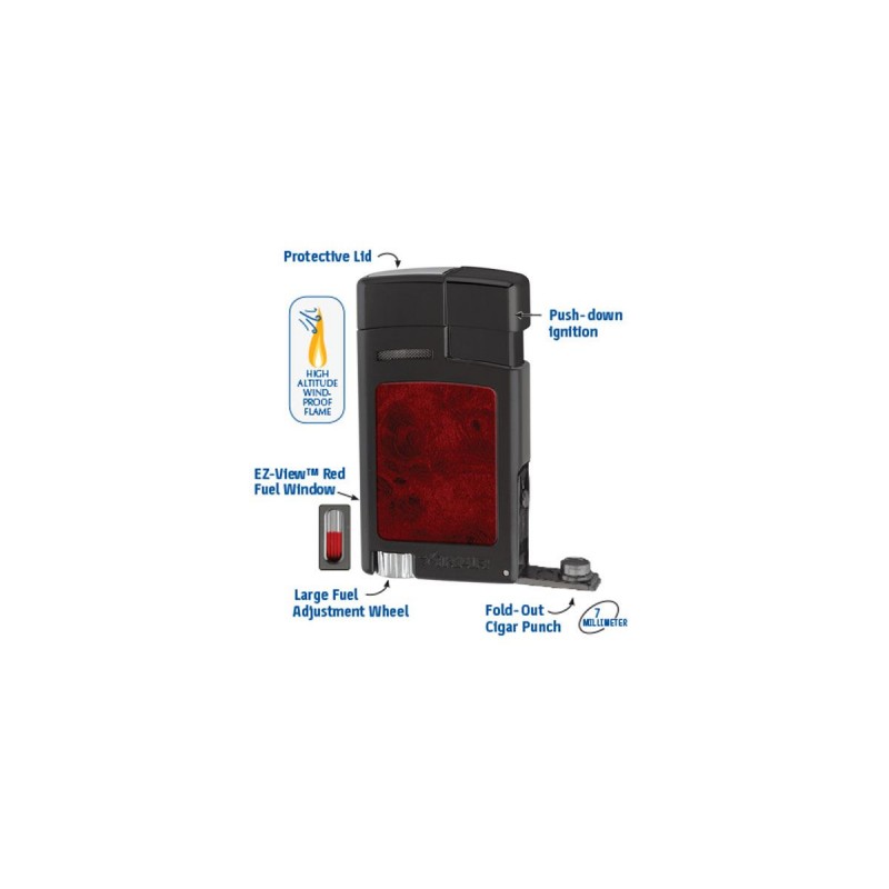 Feuerzeug Jetflamme Xikar, forte soft flame burl