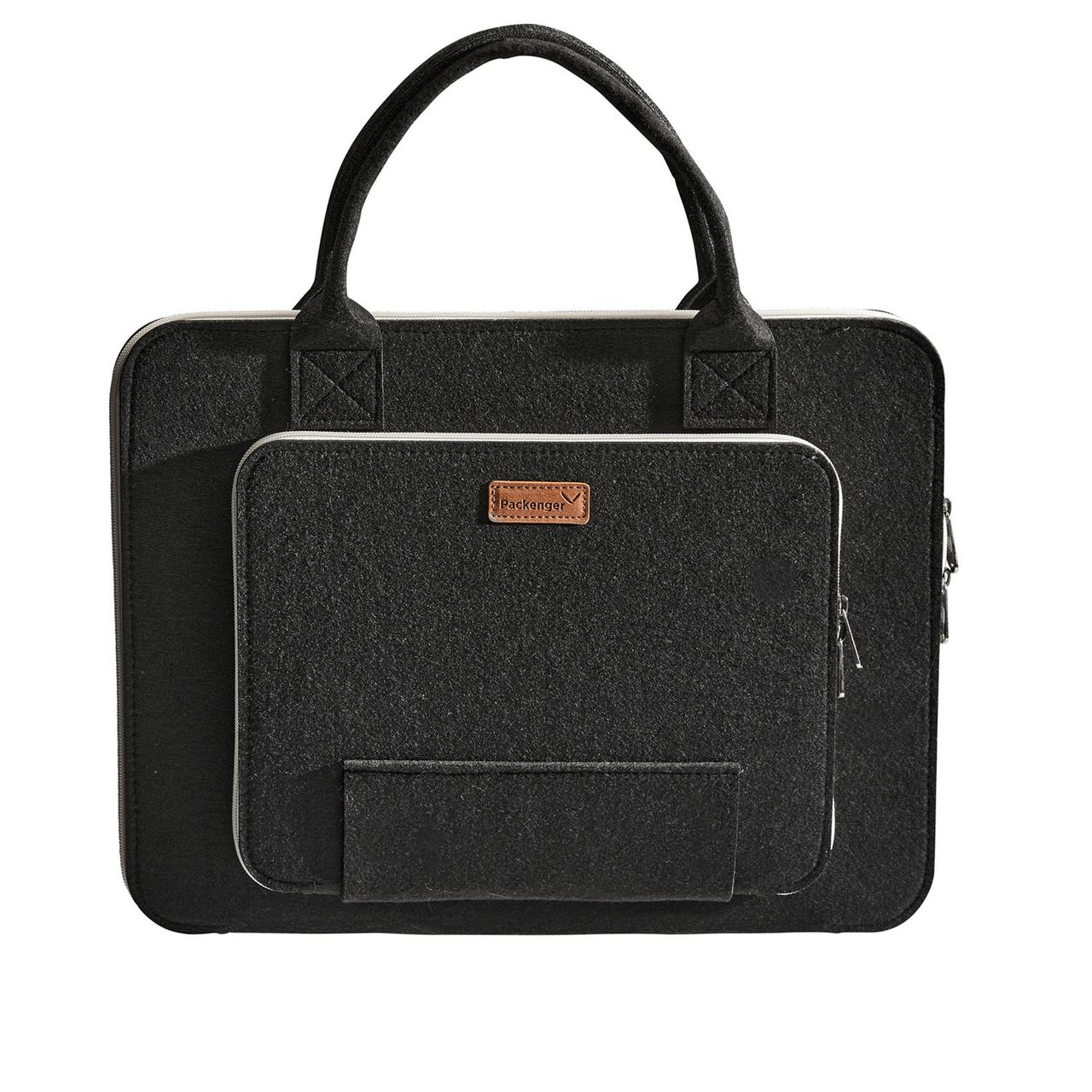 Weles Packenger Filz-Laptoptasche 15,6 Zoll, Laptophülle, Notebooktasche, Schutzhülle, 43 x 31,5 x 3 cm, schwarz