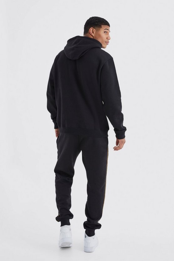 Man Gold Hoodie mit Trichterkragen