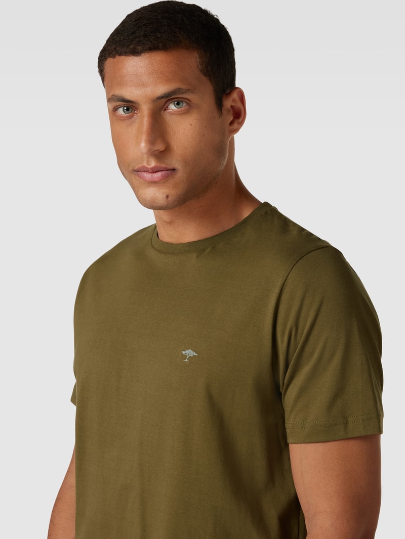 T-Shirt mit Rundhalsausschnitt in olivgrün