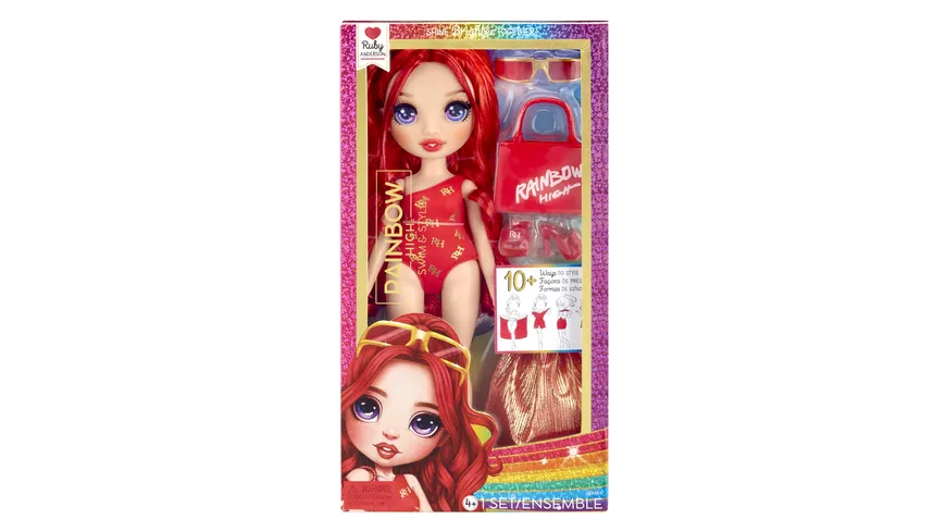 Rainbow High Swim & Style Fashion Doll- Ruby (Red)