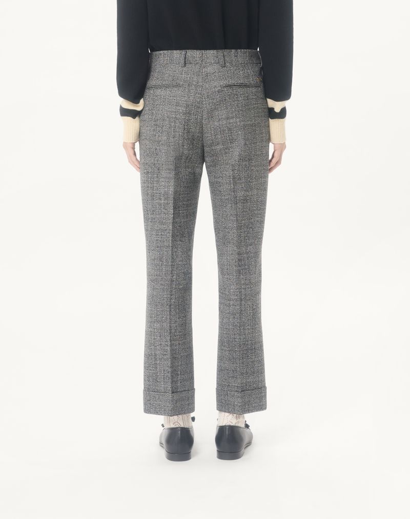 Valentino Moulinè wollen broek met omslagen