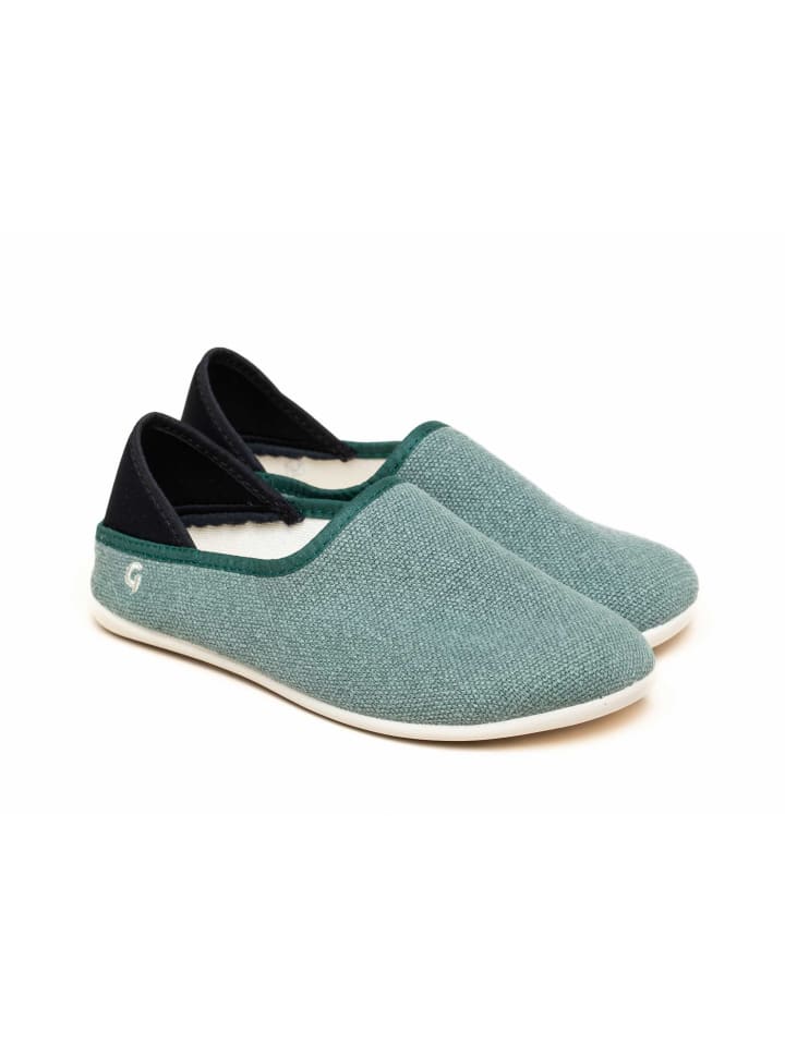 Gottstein Hausschuh Linen Slip-On in grün günstig kaufen