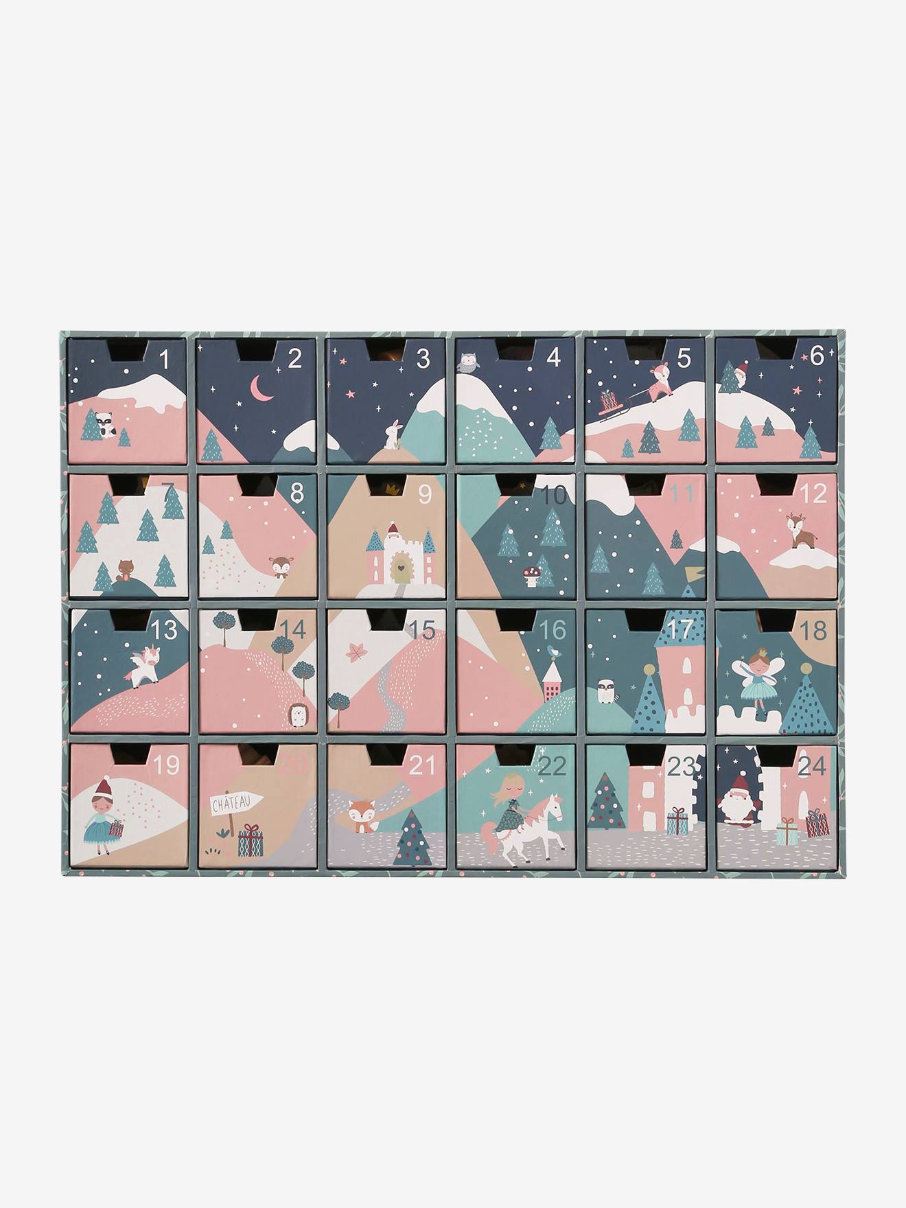 Calendrier de l'Avent avec jouets en bois FSC® véhicules