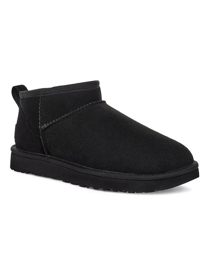 UGG Lammfell-Ankle-Boots in Schwarz günstig kaufen